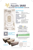 Specifications for the AquaSport 14AX Swims Spa