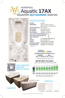 Specifications for the AquaSport 17AX Swims Spa